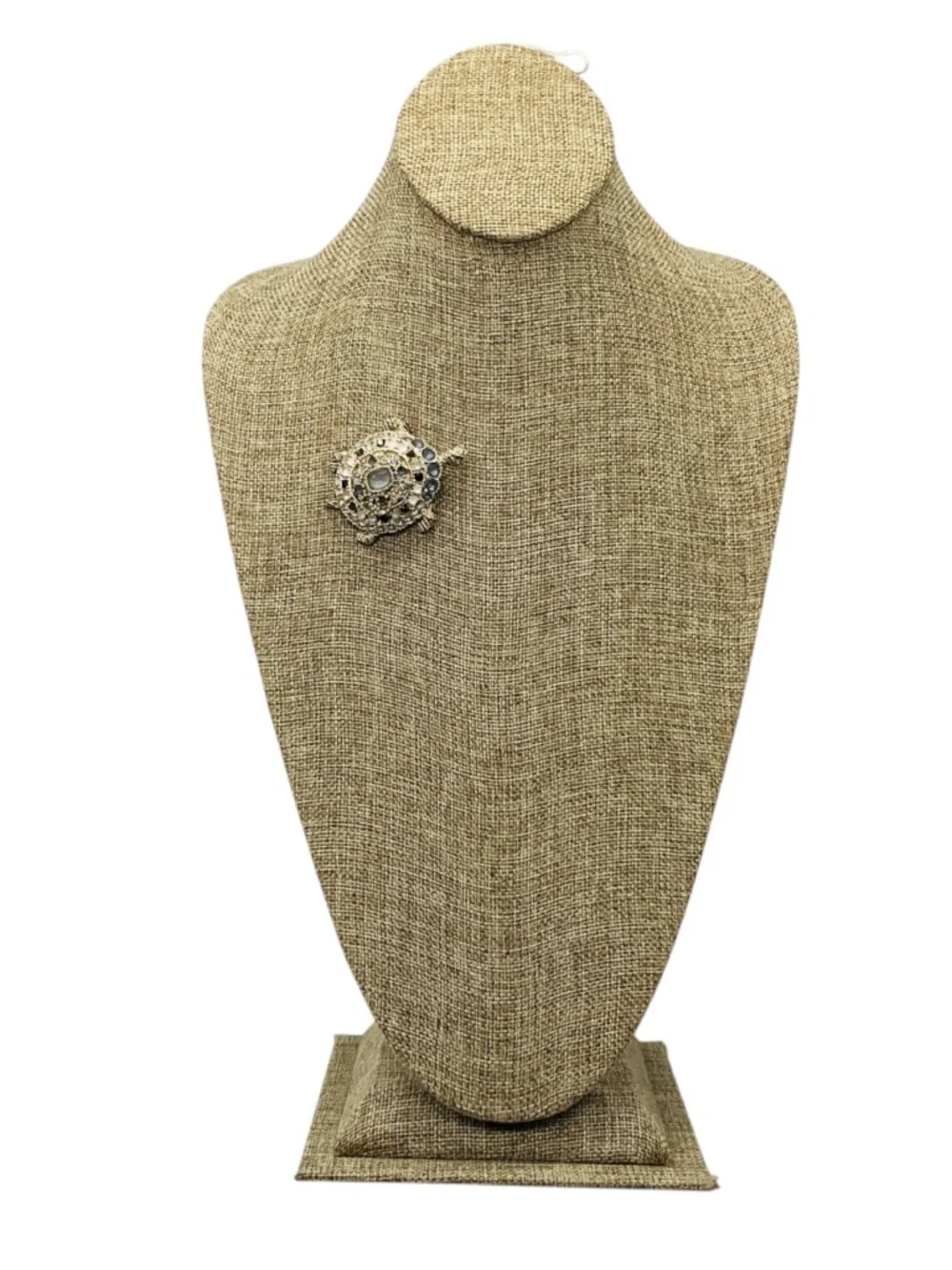 CHANEL 2019 CC LOGO STRASS CRYSTAL EMBELLISHED LIGHT GOLD TURTLE BROOCH